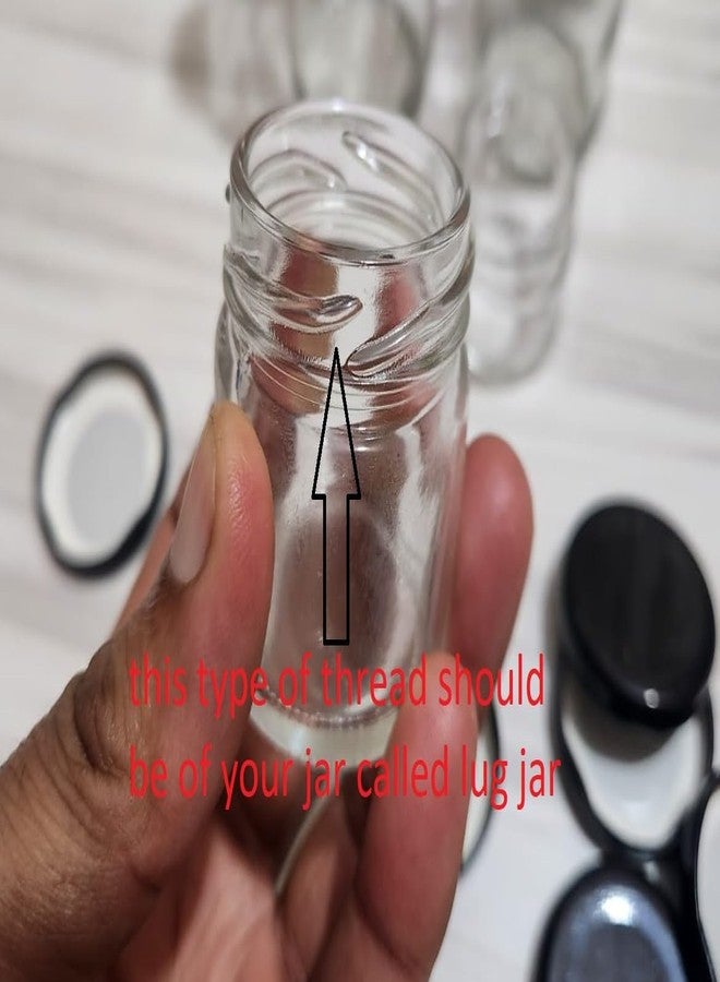 Pure Source India Metal Lug Cap Lid for Glass jar and Milk Bottles, Rust Free, Airtight, Food Grade Caps - 12 Pieces, 42 mm, Black - Image 5